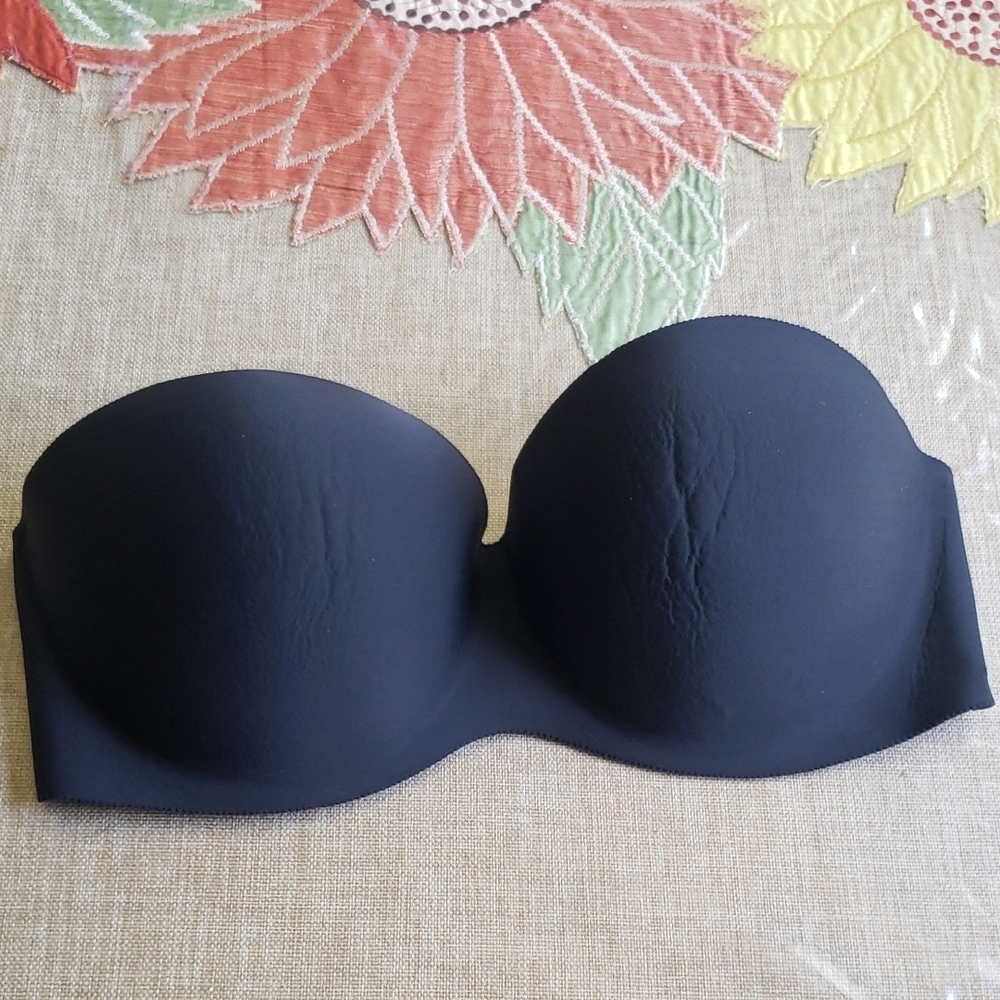 Felina Midnight Black Strapless Bra Size 36D